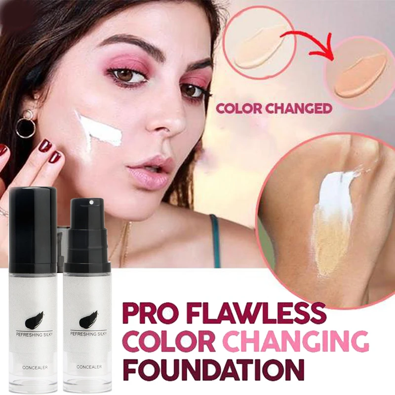 

PRO Flawless Color Changing Foundation Soft Matte Long Wear Oil Control Concealer Liquid Foundation Cream Makeup Matte Face Tone