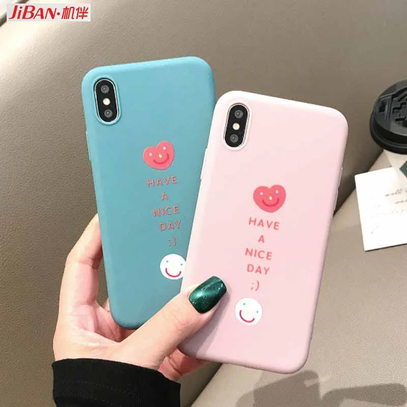 JIBAN Ins прекрасный смайлик мультфильм чехол для телефона Apple iphone 6S 6plus 7 plus 8 плюс