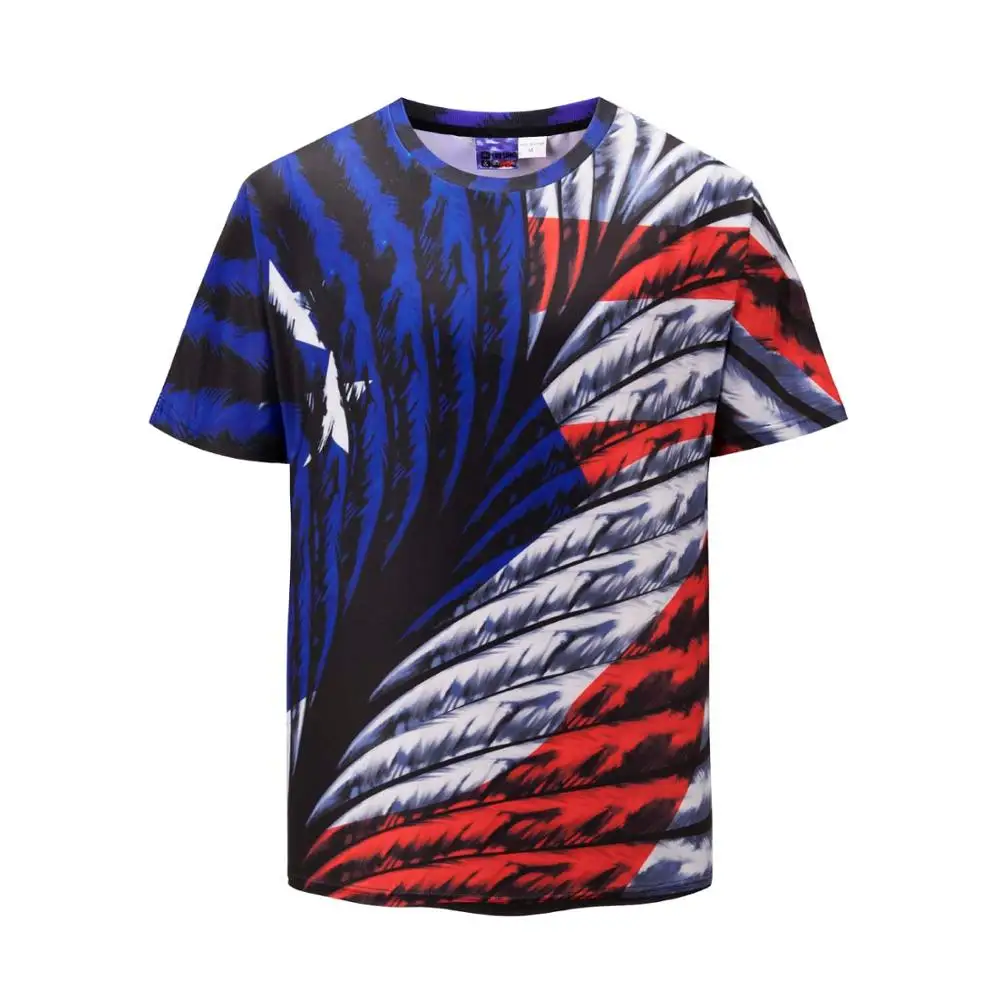 

19SS Summer short sleeve stripe harajuku men tshirt Blue Red Contrast color streetwear hip hop shirt