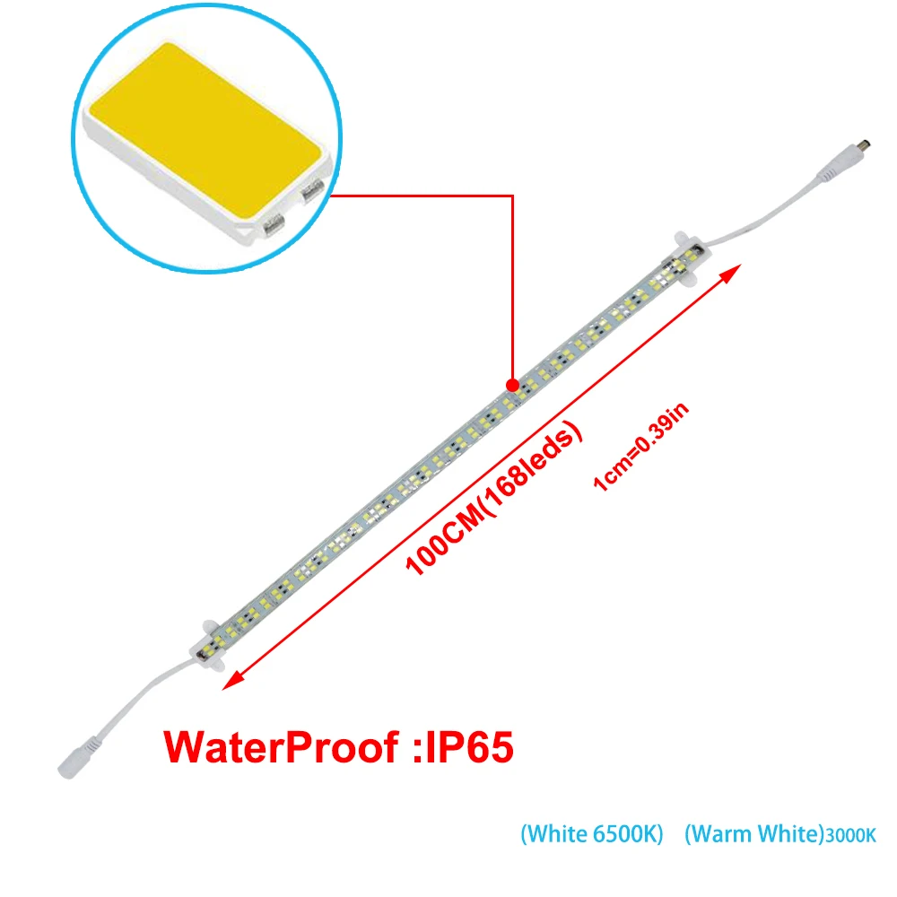 1 метр 168 светодиодов двухрядные светодиодные ленты SMD5730 светильник для бара водонепроницаемый холодный белый/теплый белый 168 светодиодов/м 12 мм PCB DC12V