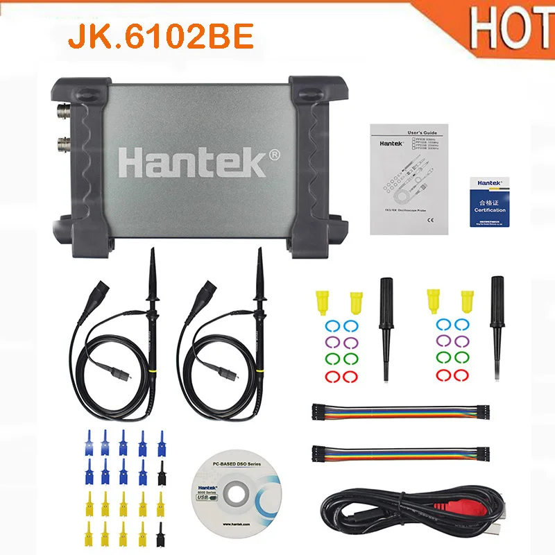 

Hantek 6102BE Digital Multimeter Oscilloscope LCD USB PC Storage Based Analog Osciloscopio 100 MHz 2 Channels