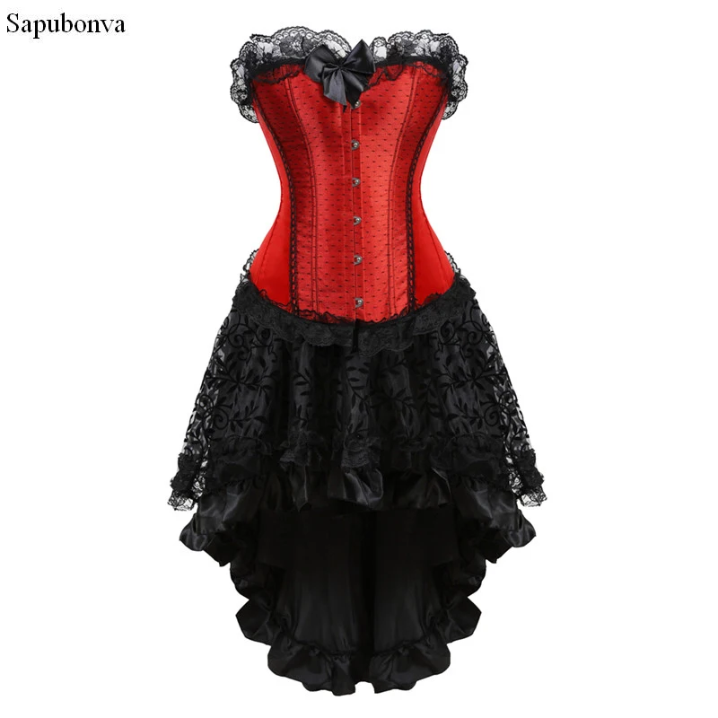 Buy Sapubonv corset dress costume vintage lace corsets