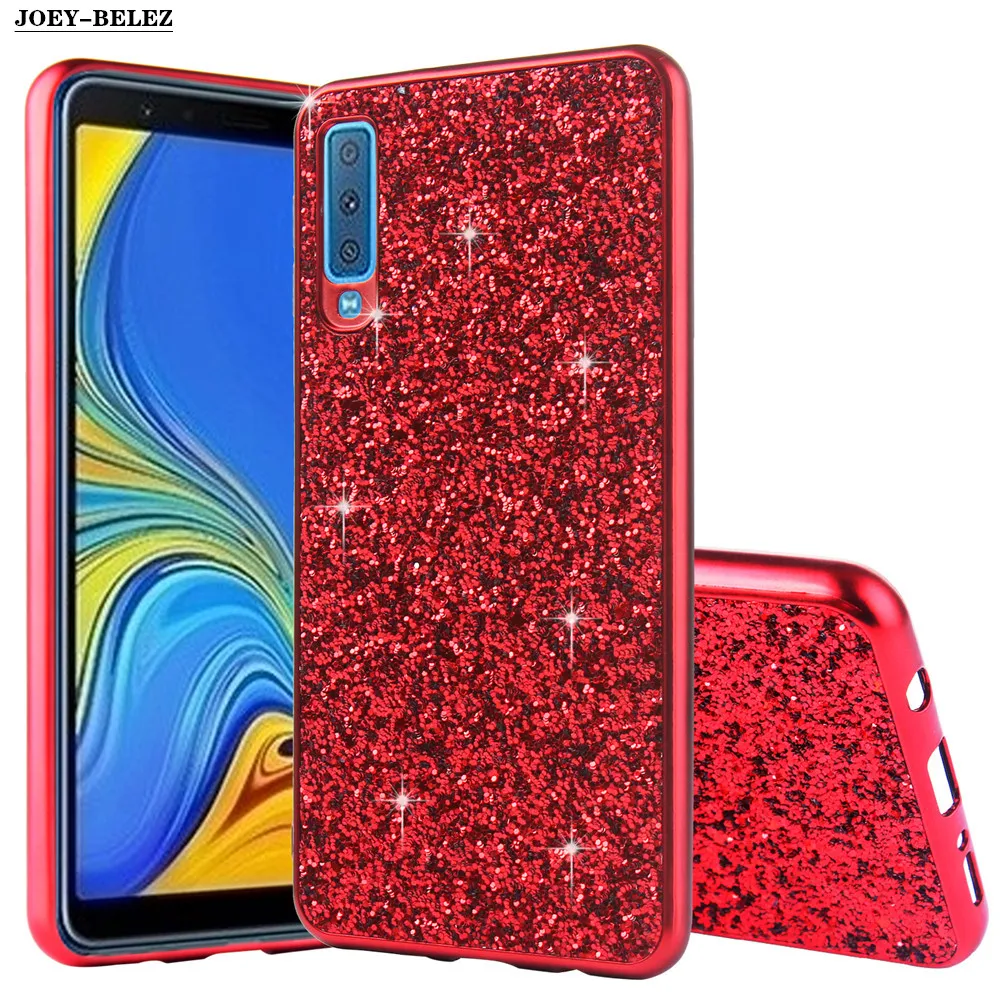 

Glitter Soft Cases For Samsung Galaxy A750F S9 S8 S7 edge A6s A8 A9 J4 J6 Plus J8 2018 Note 8 9 Bling Crystal Sequins Cover Case