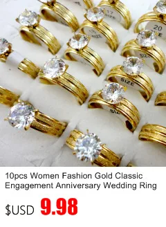 10 шт., женские кольца из нержавеющей стали 316L, обручальное юбилейное кольцо, кольцо с кубическим цирконием, классические женские ювелирные изделия LQ269