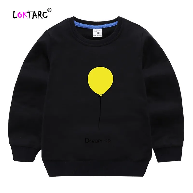 

LOKTARC Kids Sweatshirts for Boys Balloon Print Cartoon Baby Boy Sweatshirt Children Cotton Full Sleeve Tops Kids Motion Boys