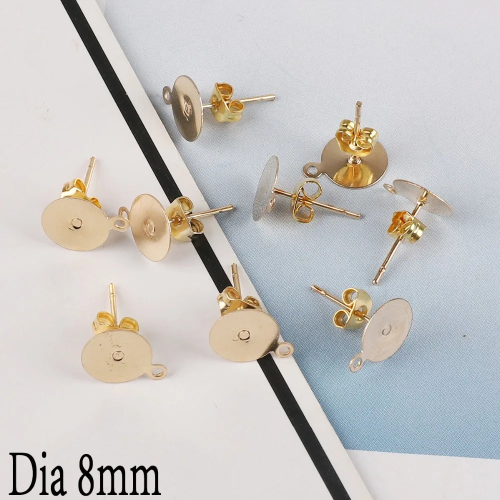 

Gold Color Iron 100sets Earrings set findings back Stopper stud Butterfly Components brincos Jewelry making beads spacer Parts