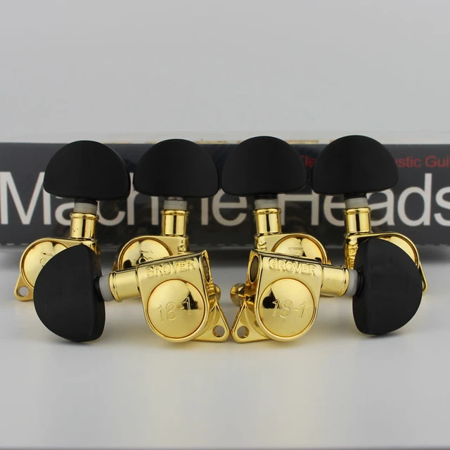 正規 Guitar Parts Grover Electric Guitar Machine Tuners 1Set Black Tuning