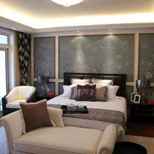 Индивидуальные Ручная роспись ТВ/спальня/гостиная/расписанный вручную шелковый обои живопись цветы/птицы много искусства и фоны опт