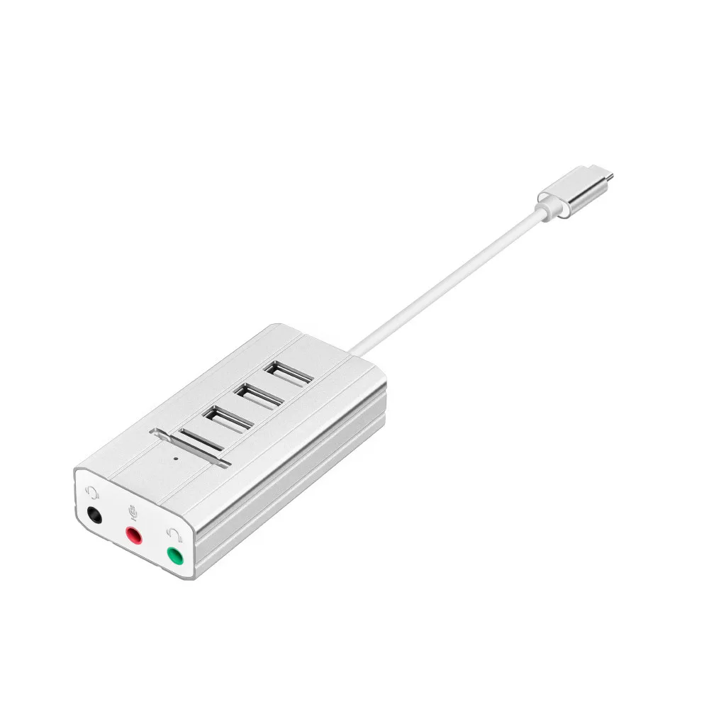 CARPRIE TYPE C концентратор звуковая карта аудио выход адаптер 5 1 USB сплиттер + внешняя
