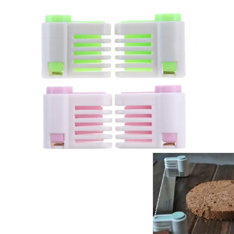 

2PCS Plastic Bread Slicer Kitchen DIY Slicer Cake Cutter Leveler Cutting Fixator Tool 5 Layers Tools No Blade