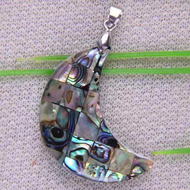 Natural New Zealand Abalone Shell Bead Pendant Jewelry S060 Pendants
