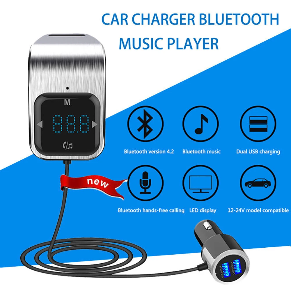 

Touch Button Car MP3 LED Bluetooth Car Kit Handsfree MP3 Player Radio USB Adapter Car Charger Hands-free Phone FM Transmitter