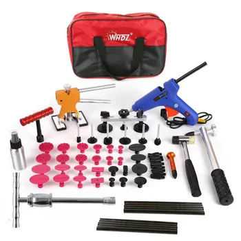 

64 PCS Pro Paintless Dent Removal Tools Kits Slider Hammer Dent Repair Kits Golder Dent Lifter Tool Bag for Car Hail Damage