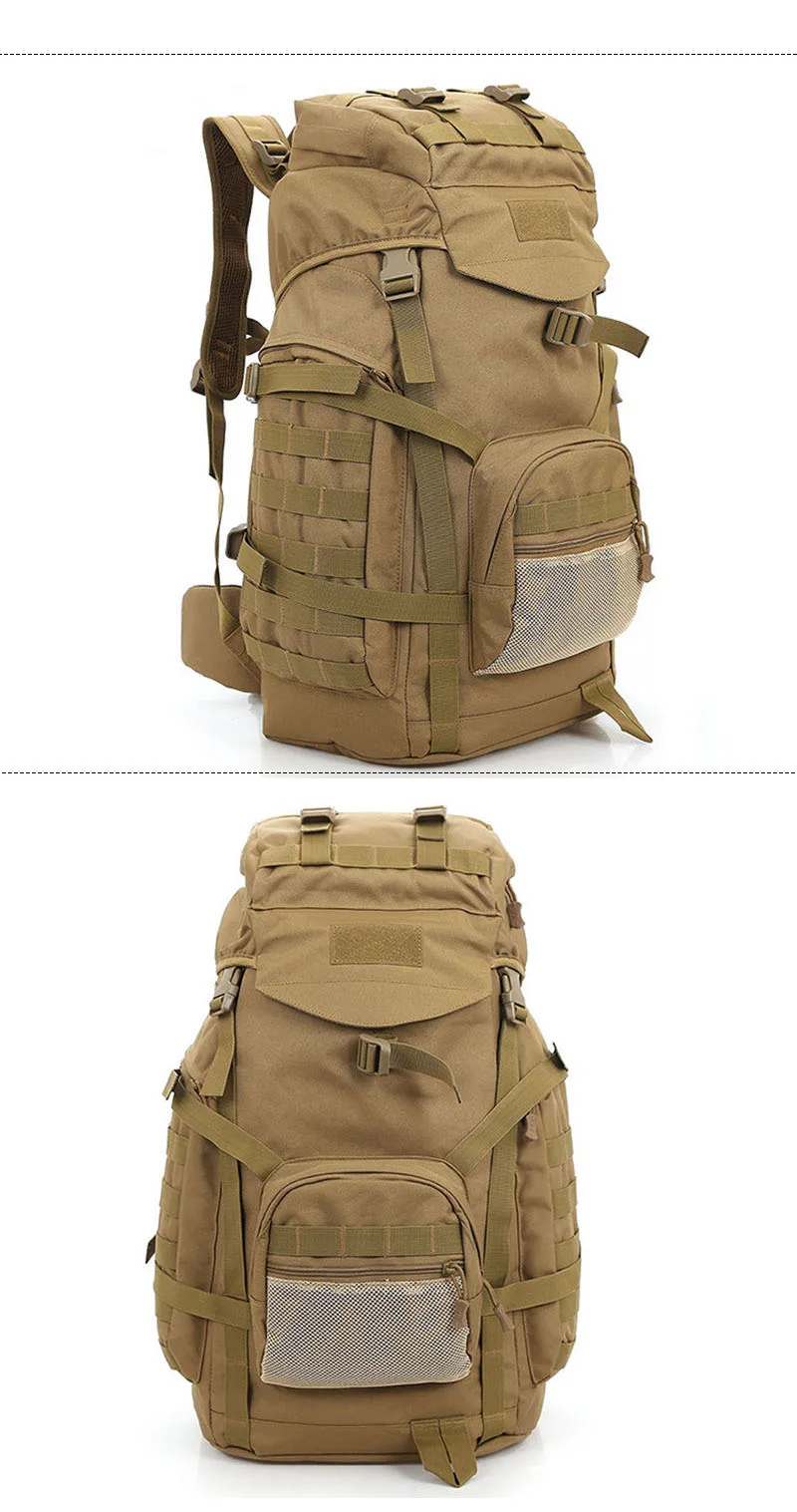 Molle 60L походный рюкзак, тактический военный рюкзак, большой водонепроницаемый рюкзак, камуфляжная походная сумка на плечо
