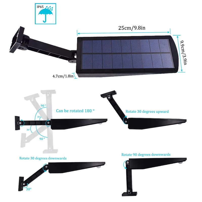 Conduziu a Luz Solar ao ar Impermeável para a Parede do Jardim Solar com Controle Arilux Livre Iluminação Leds Quatro Modos Rotable Pólo Lâmpada Remoto Contro 48 7 Arilux conduziu a luz solar ao ar