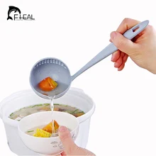 FHEAL Экологичная 2 в 1 ложка для супа с длинной ручкой креативные ложки для каши с фильтром столовая посуда инструменты для приготовления пищи