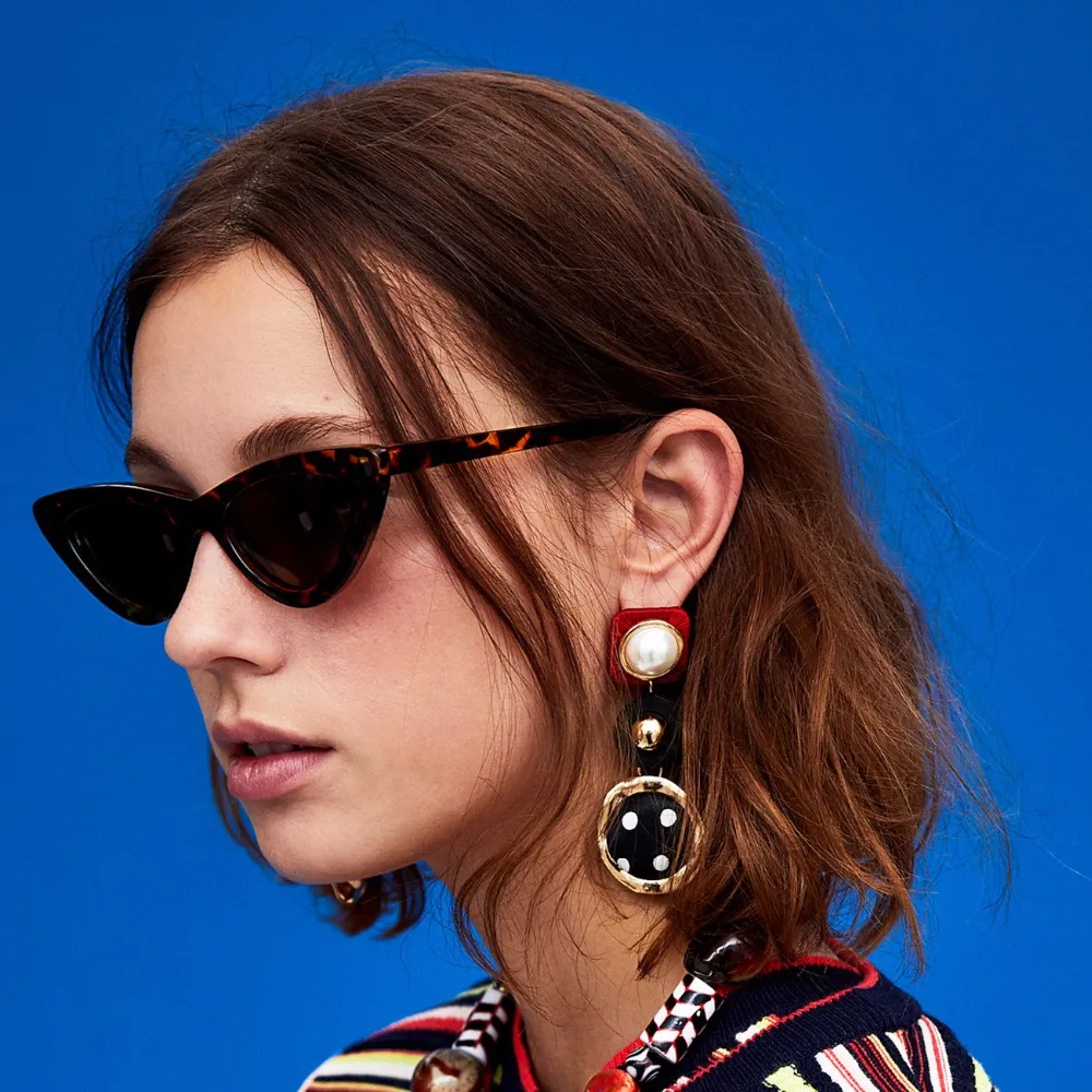 

Qiaose Spring New 6Colors Acrylic Alloy Round Charms Dangle Earrings for Women Collection Earings Accessories Hot Sale
