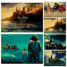 

Harry Potter Poster Hogwarts castle scenery printing wall art painting Movie Posters home decor