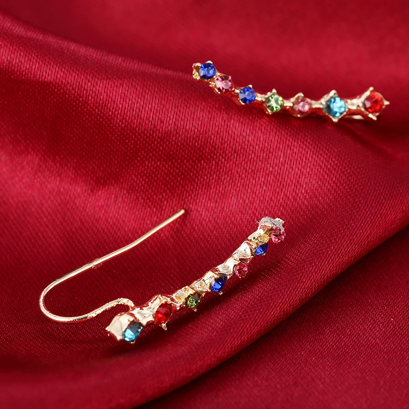 Fashion Crystal Rhinestone Ear Cuff Clip Stud Earrings for Women