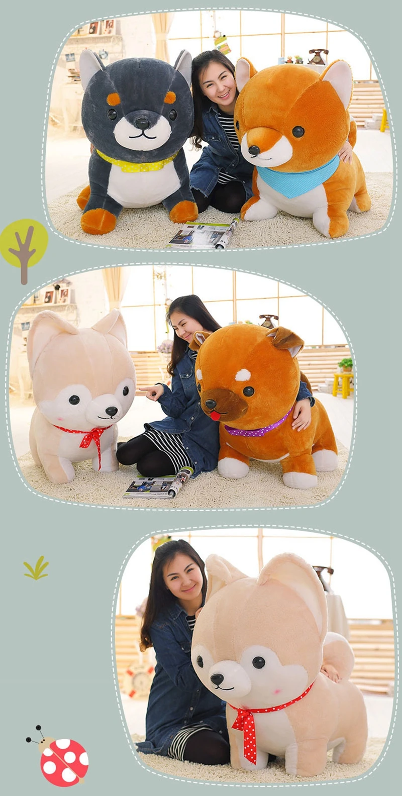 Dorimytrader 31''  80cm Giant Stuffed Soft Plush Big Cartoon Animal Dog Toy 4 Colors Nice Baby Gift Free Shipping DY61040 (5)