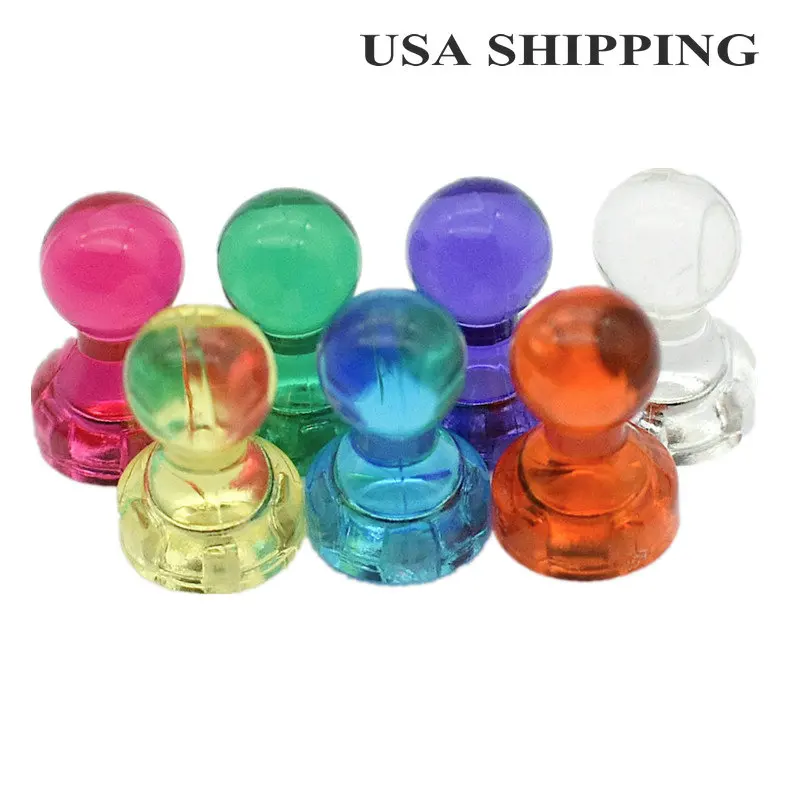 

56 Magnetic Push Pins Magnet 7 Assorted Clear Color Pawn Style For Home School Classroom Office Map Fridge Whiteboard Craft Draw