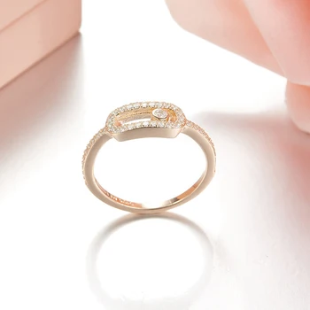

[MeiBaPJ]Pure S925 Sterling Silver Personality Activity Ring for Women With AAA High Quality Stones Rings Jewelry Gift Box