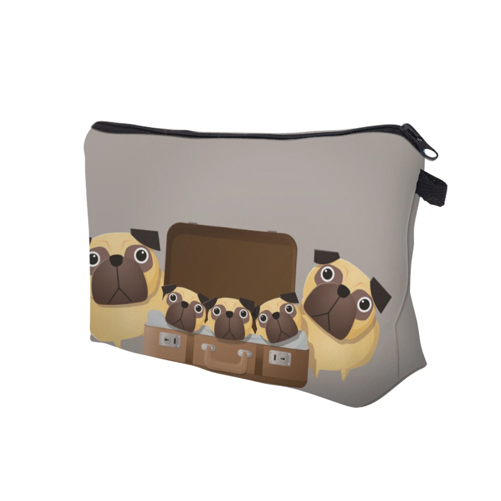 Deanfun 3D المطبوعة التجميل أكياس الكرتون الصلصال لطيف للنساء أدوات الزينة المنظم مع سستة 50888