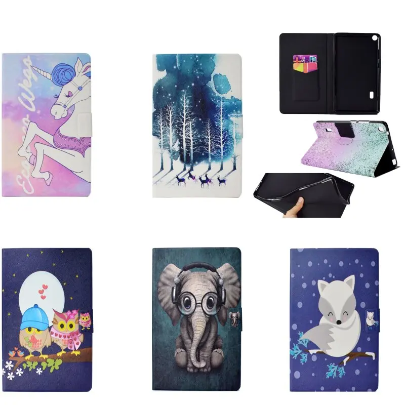 

PU Leather Tablet Case for Huawei MediaPad T3 7.0" Accessory Cover Wallet Accessories Stand Flip Unicorn Elephant Owl Coque Etui