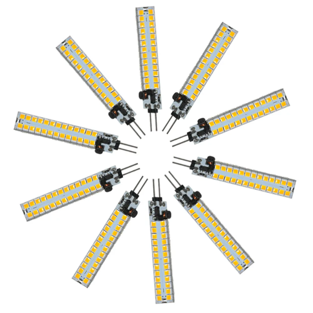

JYL 10pcs G4 5W Base 104 2835-SMD LED Camper Corn Warm White Light Bulb Lamp 9-24V AC