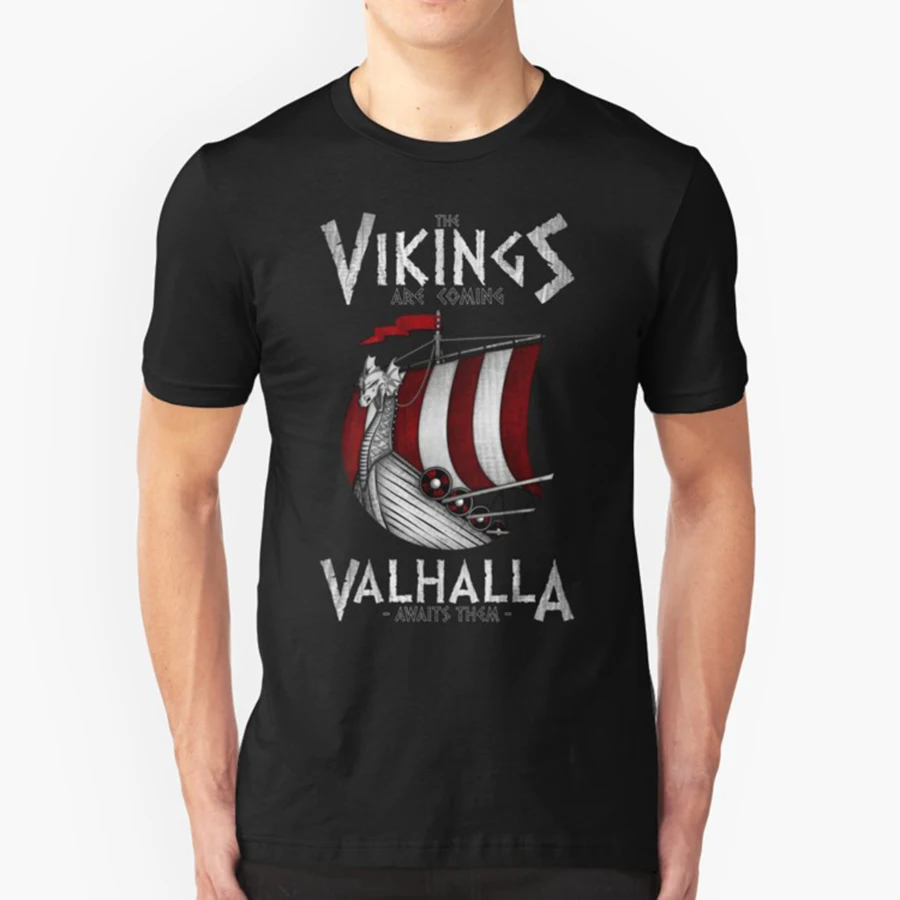 Spring Casual T Shirts Vikings Berserker Are Coming Boat Adult Crew ...