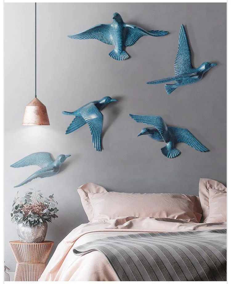 5 шт./компл. Творческий 3D смола птица украшение дома Декор стены наклейки украшения мебели голубь мира для европейских талисман