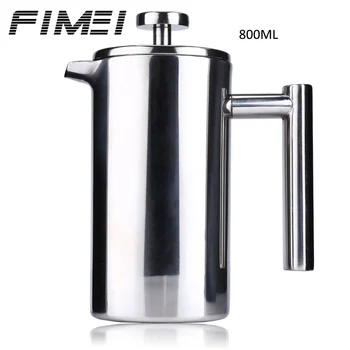 

Fimei 800ML Convenient French Press Coffee Maker Best Double Walled Stainless Steel Cafetiere Insulated Coffee Tea Maker Pot