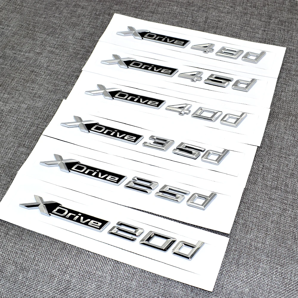 

Xdrive 20d 25d 30d 35d 40d 45d 48d Emblem Badges Logo Letters Car Trim Styling Sticker For BMW X1 X3 X4 X5 Series