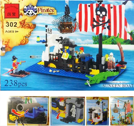 

building block set compatible with lego pirates shipwrecks 3D Construction Brick Educational Hobbies Toys for Kids