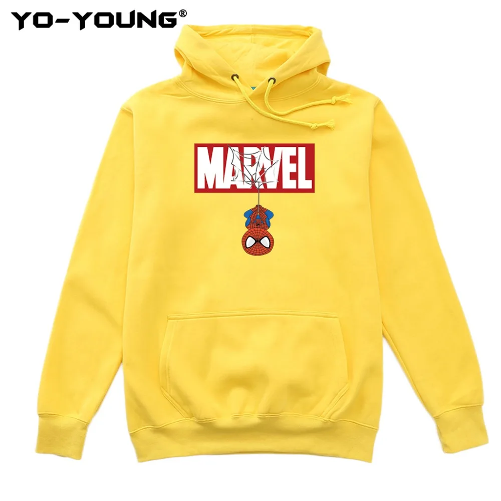 Yo Young Men весна осень толстовки с капюшоном Marvel супергерой Человек паук принт
