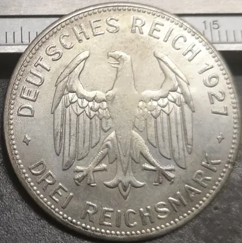 

1927 Germany-1871-1948 3 Reichsmark Tubingen University Silver Plated Copy Coin