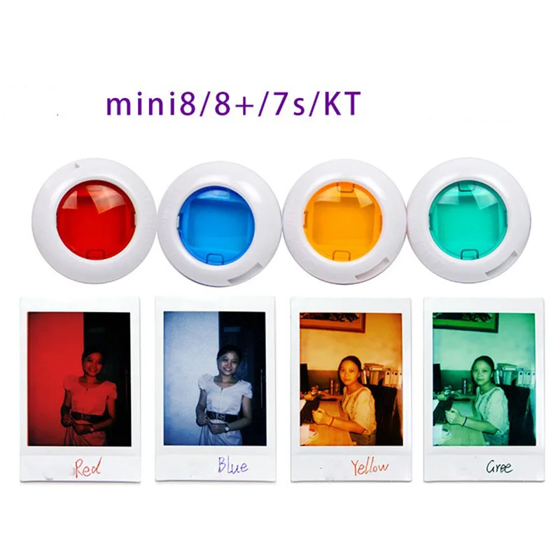 9 7s KT Camera 4x Color/4x Hollow Cut/4x Gradient Color Filters 12 Pack Colorful Filters Lens Polaroid for Fujifilm Instax Mini 8 8