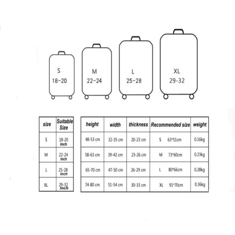 Fashion stretch cloth luggage dust cover printing waterproof suitable for 18-32 inch trolley case dust cover travel accessories