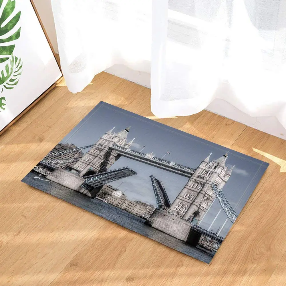 Landmark Rugs London Symbol Building Tower Bridge On The Thames River нескользящий дверной коврик для входа в