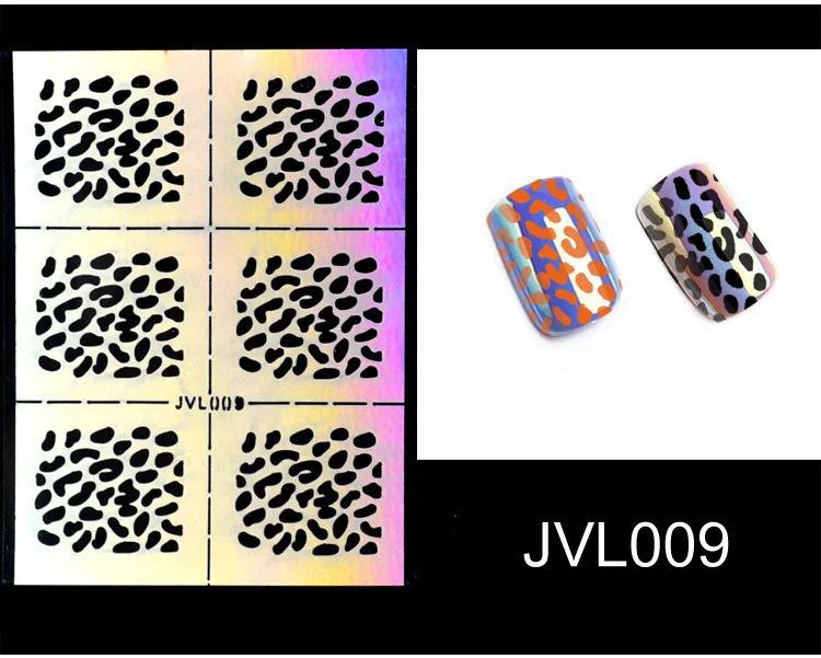 Лазерные полые виниловые наклейки для ногтей наклейки-трафарет руководство по переводу шаблон Сердце Звезда рыба дизайн ногтей наклейки ногтевая декоративная наклейка - Цвет: 009