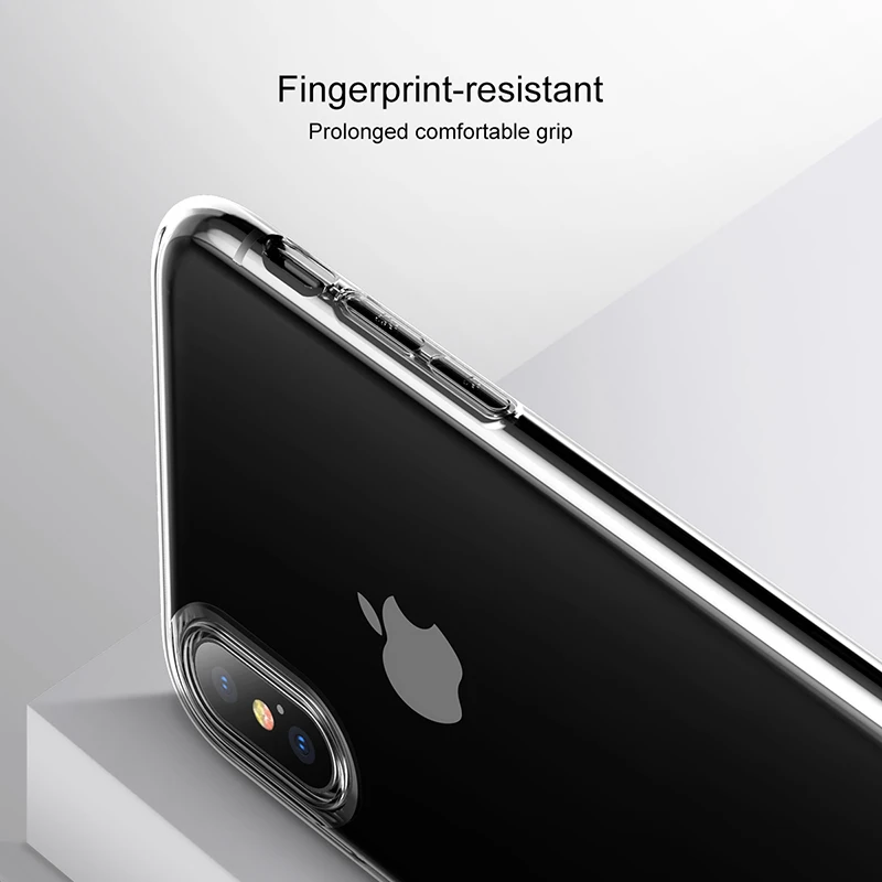 Baseus mitad estuche transparente para iPhone Xs Max Coque de silicona suave duro PC híbrido cubierta protectora para iPhone Xs Xr xsmax Fundas