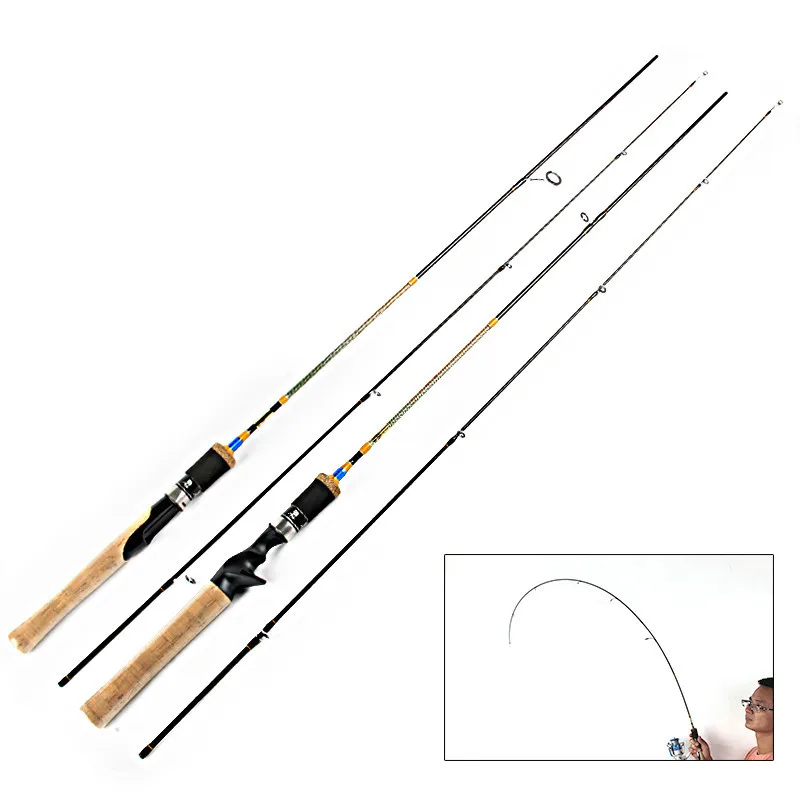 

Fast Ultralight 1.8M 1.68M 1.98m UL Spinning Rod 2sec Carbon Lure wt 2-8g Fishing Rod Spinning Vava De Pesca Spinning