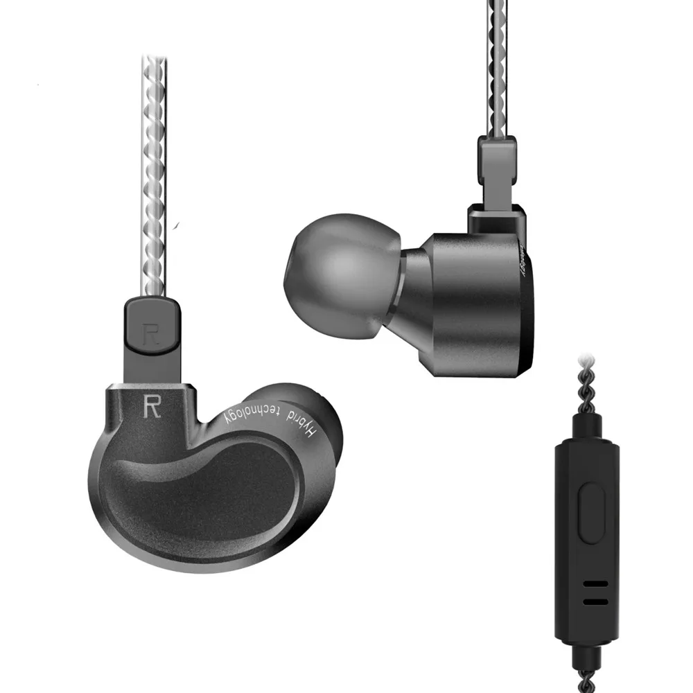 AK новейший Yinyoo NY 06 2DD + 1BA Гибридный наушник HIFI Bass Monito для бега спортивные наушники