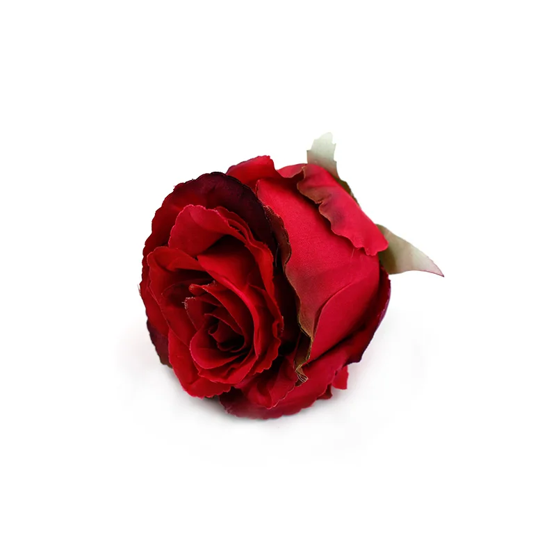 5 шт. искусственные розы шелковые головки цветов Декор имитация невесты букет для свадебной вечеринки декоративные для банкета искусственные цветы - Цвет: Красный