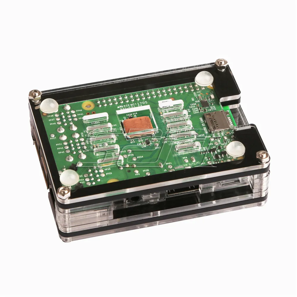 Нарезанный 9 слойный акриловый чехол 52Pi для Raspberry Pi 3B/2B / Dual Fan (не входит в комплект)