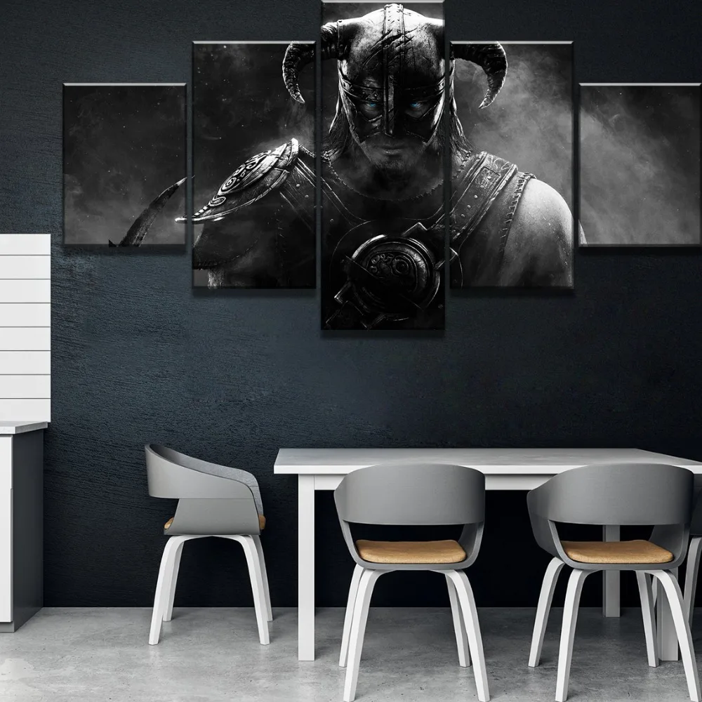 Waliicorners 5 Piece HD Print Elder Scrolls Skyrim Game Cuadros Decoracion Paintings on Canvas Wall Art for Home Decorations Wall Decor 6