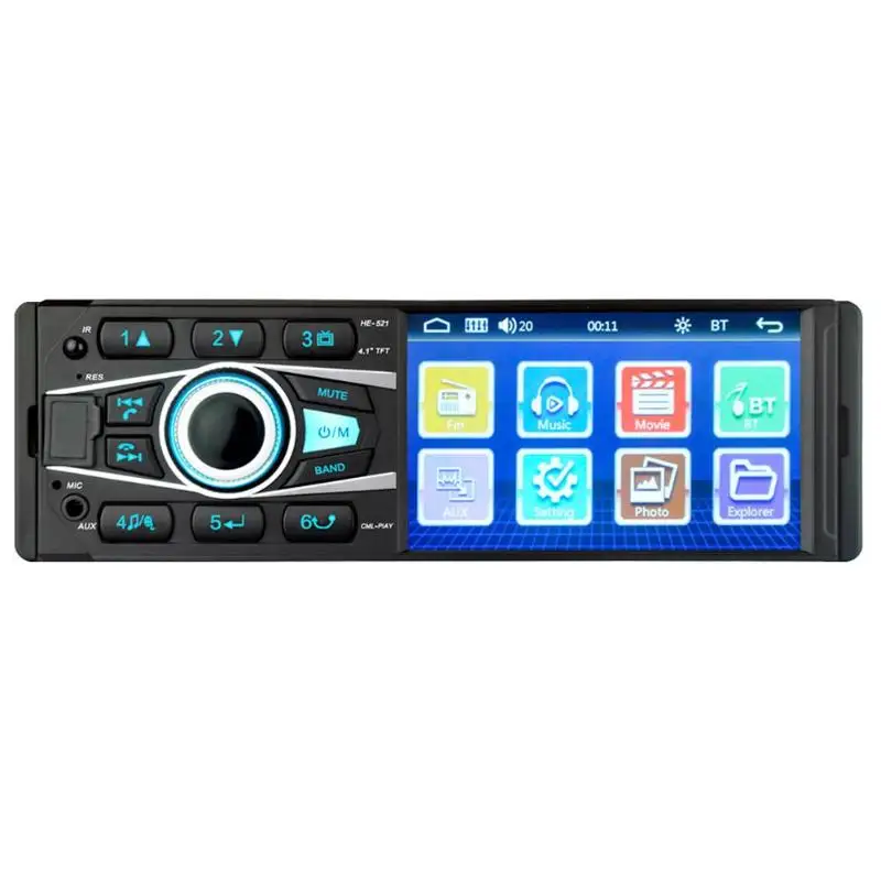 

4.1 inch Touch Screen 1 DIN Bluetooth Car Stereo Mp5 Player Hands-Free Calling USB AUX Input Radio Mp5 Auto Radio