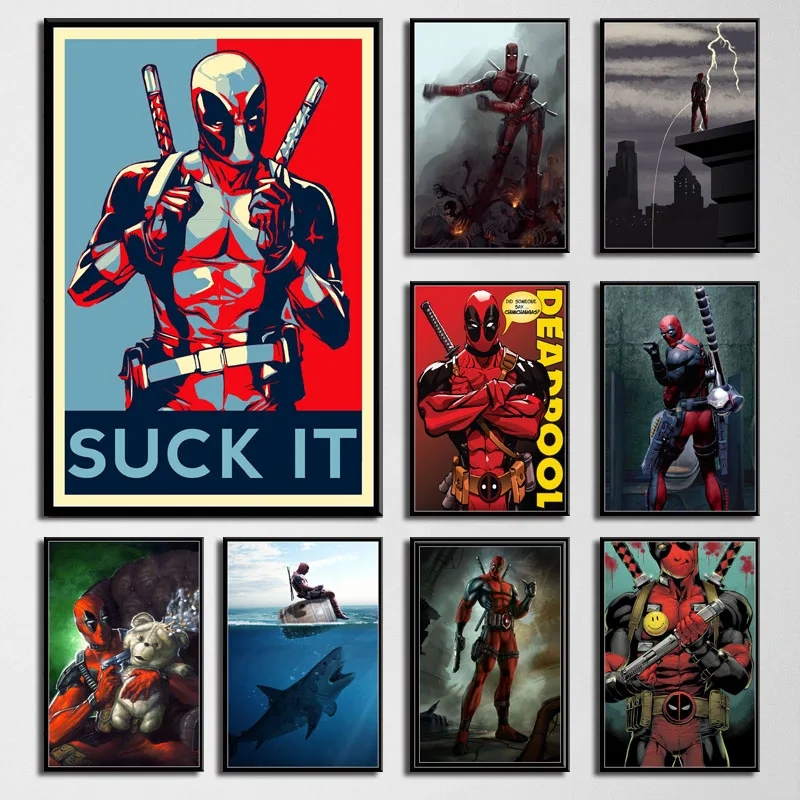 

P377 Deadpool Hot Superhero Comic Movie Art Painting Silk Canvas Poster Wall Home Decor
