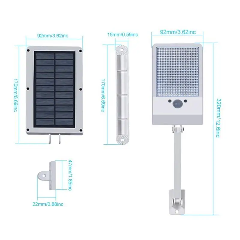 48 LED Wireless Solar Lights LED Outdoor Waterproof PIR Motion Sensor Solar Wall Light 3 Modes Garden Street Solar Lamps