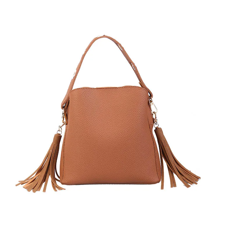 Brand Tassel Shoulder Bags Handbags Women Scrub Daily Bag For Girls Schoolbag Female Crossbody Bags New Bucket Sac